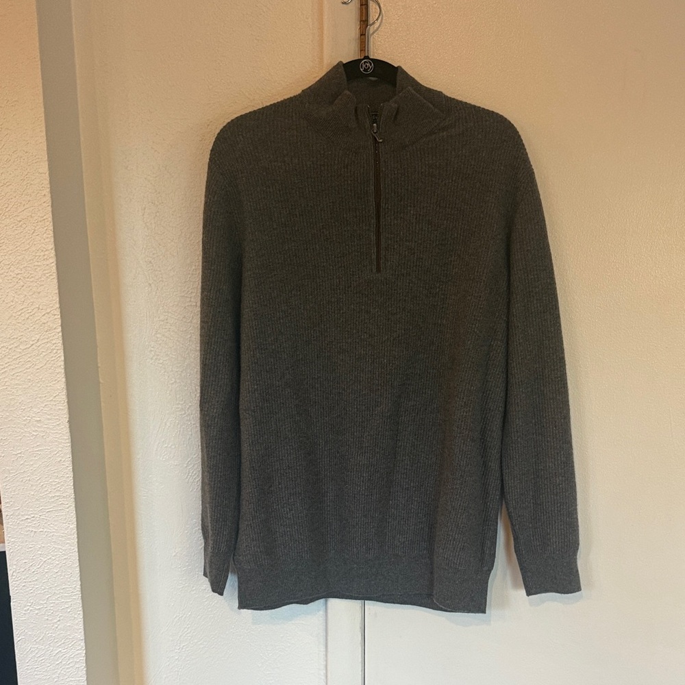Men's Gray Half-Zip Sweater
